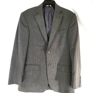 Geoffrey Beene Suit Jacket Size 38R Gray Lined Unworn Poly Modal 6 Pocket